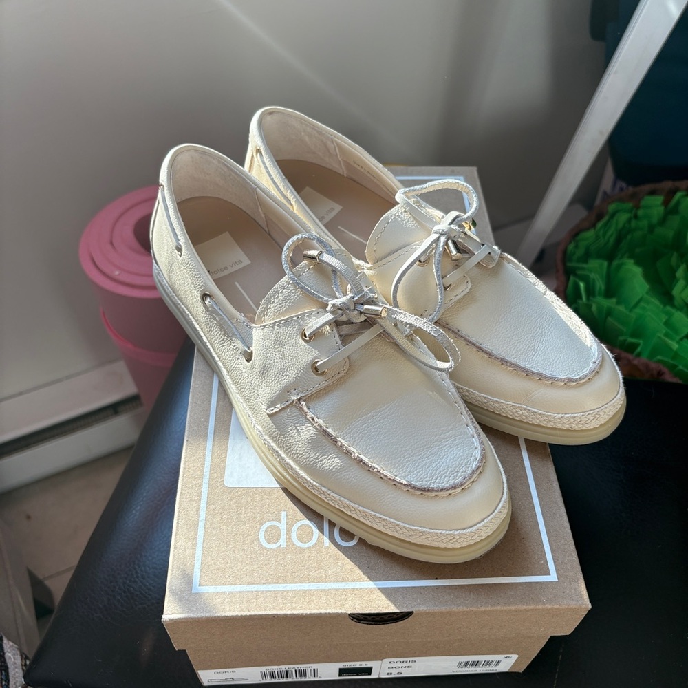 Dolce Vita Beige Leather Loafers